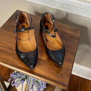 Frye shoes with ankle strap.